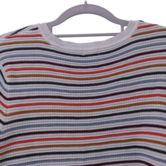 Faherty Sierra Rainbow Sweater Sz L Multicolor Striped Cotton Cashmere Blend - Picture 10 of 12